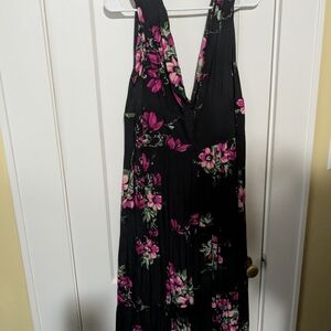 Trashy Diva Black and Pink Floral Backless Dress